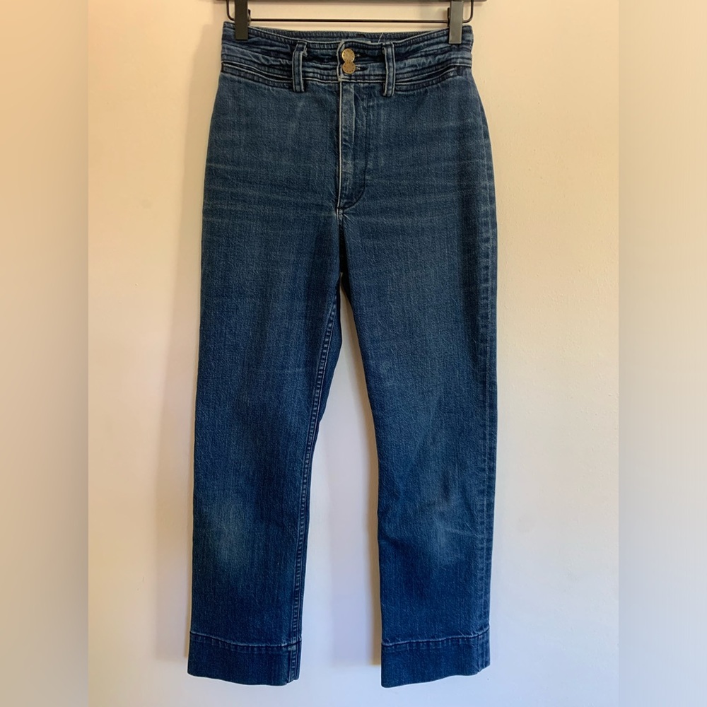 Apiece Apart High-Rise Straight Leg Crop Jeans